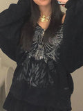 Goth Graphic Oversized Hoodie- Outfit