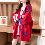 Zingj Autumn / Winter New Korean Version Of Fashion Casual Long Hooded Sweater Coat Female Knit Cardigan Female-Outfit