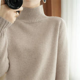 Zingj New Half High Collar Twist Thick Sweater Female Contracted All-Match Inside The Autumn Winter Solid Color Bottom Sweater-Outfit