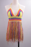 Queens Bikini Sets Rainbow Hollow Out Hand Weaving Tassel Women Swimsuit Swimwear Biquini Summer Swim Knitted