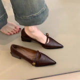 Version Of The Sharp-Pointed Thick Heel High Heels Women 2025 Spring New Evening Wind Commute With Shallow Single