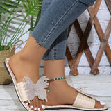 Zingj Slippers Female 2024 Summer Crocodile Pattern Outside Rhinestone Bow Fashion Casual