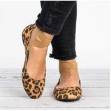 Zingj Fall Vintage Plus Size New Mom Shoes Flat Heel Single Shoes Shallow Mouth Elastic Strap Round Head Women's Shoes- Outfit