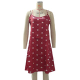 Beautiful Back Thin Home Clothes Sexy Halter Short Skirt Love Cartoon Cute Print