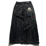 Zingj Straight Jeans For Men Retro Hip-Hop Goth Street Clothing Harajuku Men's Casual Pants 102-1-Outfit