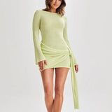 New Short Dress Women's Summer High-Sensing Sexy Hot Girl Knit Dress