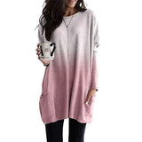 Urban Leisure Color Long Sleeve Casual Pocket Top Women's