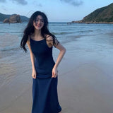 Zingj Halter Dress French Sleeveless Waist Slim Dress Summer Seaside Vacation In