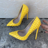 design yellow 8cm 10cm 12cm heels party shoe work sexy wedding plus size pointed toe daily wear lady pumps MD042
