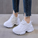 Zingj Bottom Fashion Dad Shoes Female Style 2024 New Autumn Breathable Increase Climax Retro Small White Casual Sports Shoes