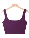 Summer Women Sexy Sleeveless Tops Fashion Short Square Collar Tank Tops 6