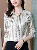 New Spring Women Silk Shirt Fashion Satin Long Sleeve Blouse Vintage Women's Elegant Blouses OL Womens Tops Female