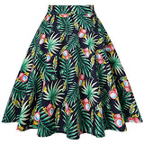 Women's Runway Cotton Retro Vintage Skirt Black Faldas High Waist A Line Rockabilly Jupe 50s Swing Umbrella Skirts Pin Up