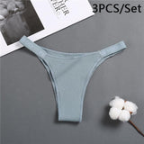 Panties Cotton Briefs Female Underpants Sexy Thong Pantys Underwear Solid Color Intimates Lingerie For Women