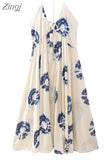 2023 Print Backless Dress Woman Ruched Halter Long Dress Women Off Shoulder Midi Summer Dresses Sexy Beach Party
