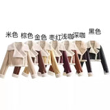 2025 Spring Fur Integrated Short Street Spice Girl Motorcycle Clothing