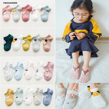 Pairs/lot 1 to 7 Yrs Spring Summer Thin Girls Sock Kids Cotton Mesh Boat Sock Lovely Animal Breathable Toddler Boys Ankle