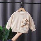 Autumn Toddler Baby Girl's T-shirts Sweater Boy's Long Sleeve Tops Kids Sweatshirt Bear T Shirts Sport Children