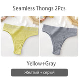 Women's thong High Waisted Seamless Women's Panties Comfortable Briefs 6 Solid Colors S-XL Sexy Underpants For