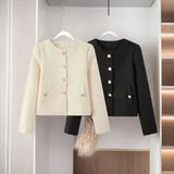 Women's Clothing Texture Autumn Round Collar Short Jacket Jacket In Autumn Winter