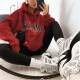 Letter Print Loose Oversized Hoodies Women Men Long Sleeve Sweatshirt Hooded Sweater Female Coat Winter Autumn