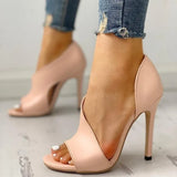 Zingj Size Sandals Female Summer New Fish Mouth Face Thin Heel Set Heel Female Sandals- Outfit