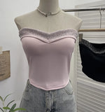 Design Sense Of Small Heavy Industry Drilled With Chest Pad Inside The Bottom Of The Coat Short Vest Woman
