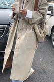 Spring Autumn Long Oversized Casual Trench Coat for Women Single Breasted Loose Designer Luxury Clothes Overcoat