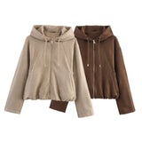Women's 2025 Explosion ZA Loose-Fitting Velvet Effect Jacket