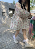 Pink Floral Quilted Coat- Outfit