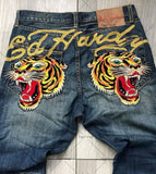 Street Jeans Men's Y2K Printed Hip-Hop Straight Tube Retro Loose Wide-Legged