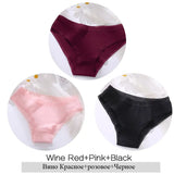 Women Lace Edge Cotton Briefs 3Pcs /Set Sexy Female Low-Rise Underpants Girl Seamless Intimate