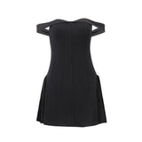 Zingj Mengling With The Same Women's Hot Style Sexy Hot Girl Pure Desire A Word Shoulder Wrapped Chest Temperament Slim- Outfit