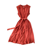 Zingj Minority Dress 2023 New Summer Heart Machine Hollowed-Out Round Collar Commuter Dress Sleeveless Back Heart