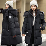 [] Bread Clothes Down Cotton-Padded Jacket Cotton Female Winter Coat Long Warm Thick Cotton-Padded Jacket-Outfit
