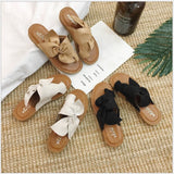 Girls In 2023 Bowknot Spring And Summer New Style Outside Wearing Beach Toe Slippers Hair Sandals On Behalf Of