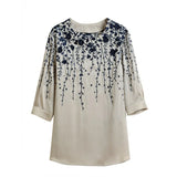 Fashion Print Blouse Women Satin Half Sleeve Loose Casual Shirts Women Fashion 2023 Spring Tops Elegant Blusas
