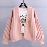 cardigan jacket women 2021 autumn and winter fashion temperament new Korean loose long-sleeved v-neck
