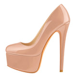 Onlymaker Women's Platform 16CM Thin Heels Pumps Fashion Leopard Round Toe Shoes Sexy Party wedding Stiletto Plus Size