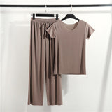 Home Clothes 2 Pieces Set Lady Home Suit Summer Women Lounge Wear Autumn Loose Homewear Suit for Women Pajamas Pants