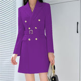 Korean Version Of The Suit Jacket Women's Long Spring And Autumn Wind Coat Women's New Double Row Buckle Long Suit Suit
