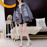 Zingj 2024 New Versatile Korean Version Loose Foreign Style Lazy Wind Design Sense Denim Coat Female-Outfit