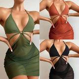 2022 New Sexy Body Mesh Skirt Swimsuit
