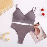 Underwear Set Women Seamless Bra Set Wireless Bra Sexy High Waisted Female Underpants Comfortable Basic Bralette