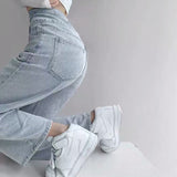 High Waisted Straight Jeans Fashion Women Clothing Cargo Pants Boyfriend Streetwear Y2K Girls Baggy Full Length