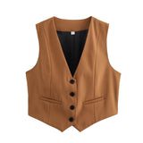 Summer New Women's Street Fashion Leisure Vest 15 Color V Collar
