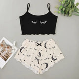 Printed Girls' Short-Sleeved Shorts Sexy Pajamas Girls' Cartoon Leisure PJ Leisure Home