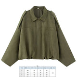 Women's 2025 New Bat Sleeve Loose-Fitting Velvet Bomber Jacket