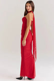 Corset Top With Long Scarves And Body-con Midi Skirt Set-Outfit