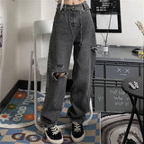 High Street Retro Loose Thin High Waist JeansOutfit